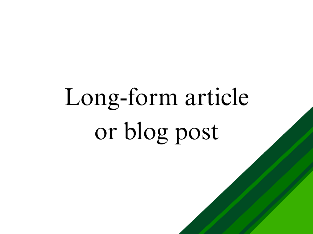 Long form article